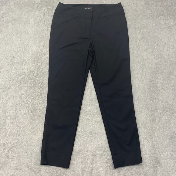 White House Black Market Pants 4 Black Slim Ankle Chino Low Rise Office - Picture 1 of 8